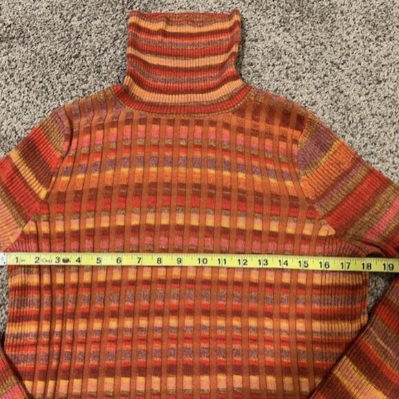 Anthropologie Moth Orange Turtleneck Sweater - size Medium - Picture 7 of 10